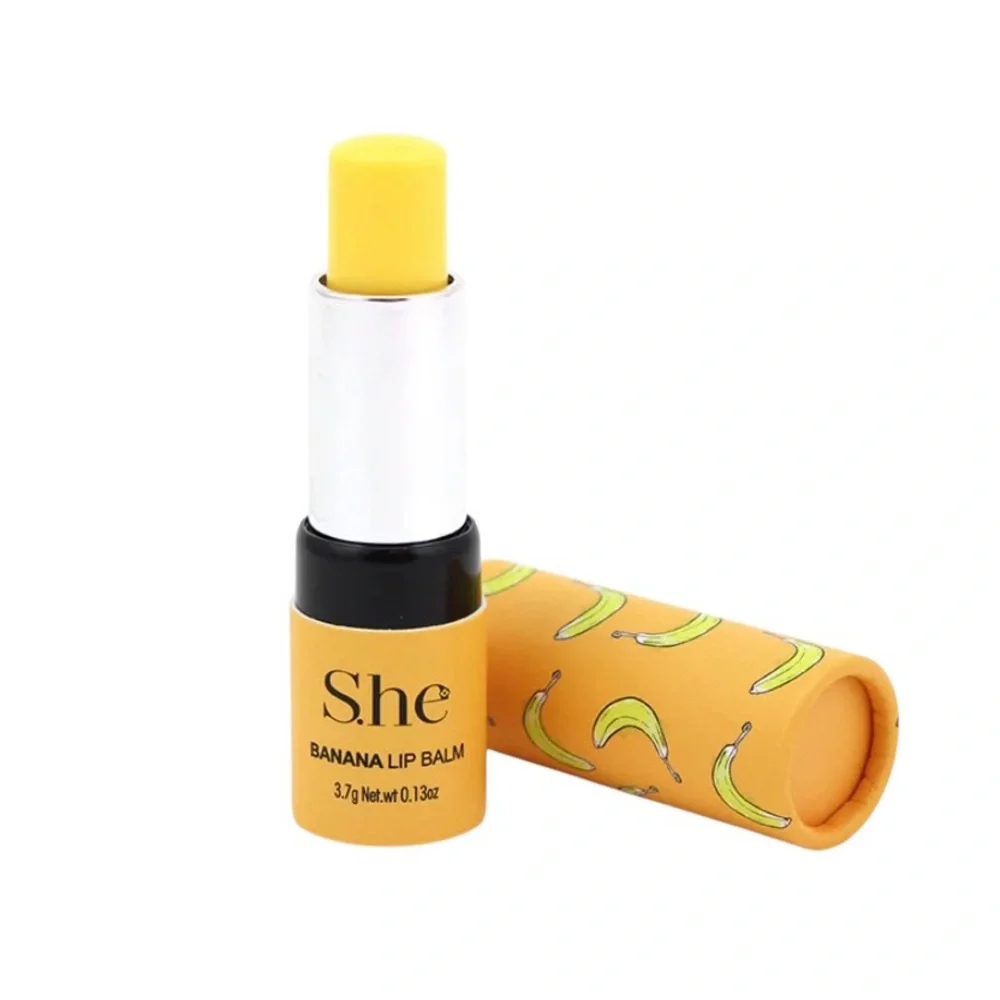 S.he Makeup Banana Moisturizing Buttery Vitamin E Infused Non-Greasy Lip Balm